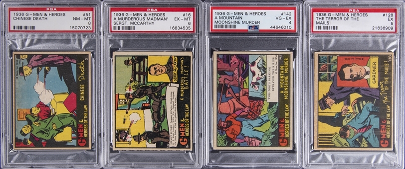 1936 R60 Gum, Inc. "G-Men & Heroes of the Law" Collection (103 Cards) – Featuring Four PSA-Graded Examples